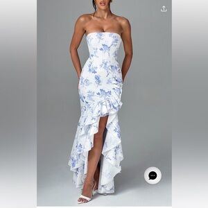 BABYBOO ANGELINA MAXI DRESS - BLUE FLORAL PRINT